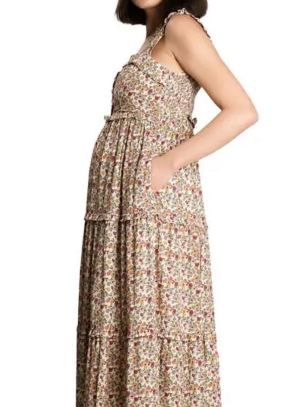 Nom Emma During and After Maternity Nursing Maxi Dress Floral Print